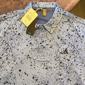 adidas Gray/Blue and Black Speckled Golf Polo Shirt
